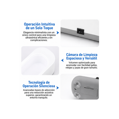 UltrasonicPure | Limpiador Ultrasónico Premium para Relojes, Gafas y Joyas